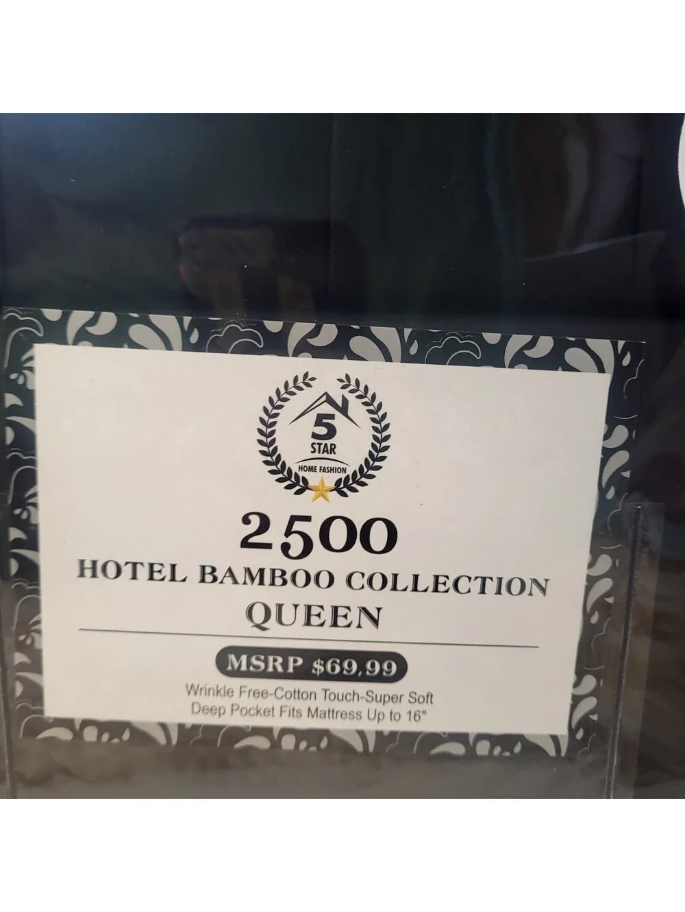 2500 Hotel Bamboo Collection Queen Size Sheet Set - Wrinkle Free Cotton Touch, 6